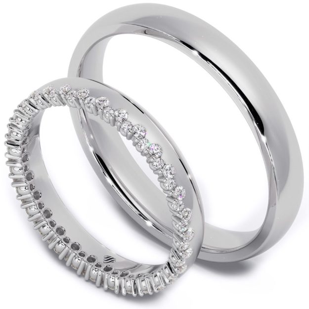 Wedding Rings VA117, 14K Platinum 1